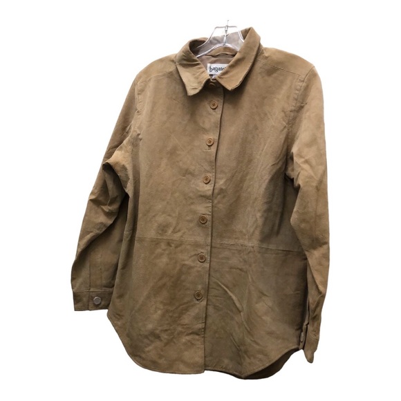 bagatelle Tops - Bagatelle Leather Button Down Shirt Women's Size M Tan
